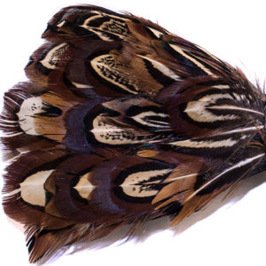 Almond Brown Pheasant Feather Bow Tie