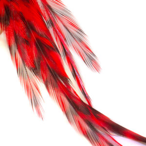Red Grizzly Feather Ring