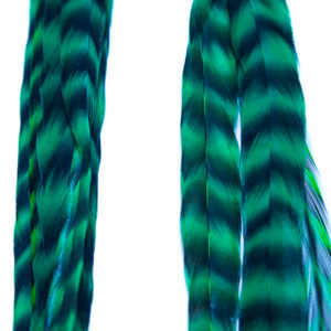 Green Grizzly Feather Earrings