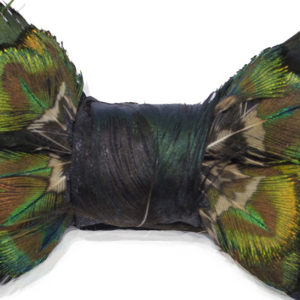 Royal Mix Peacock Bronze Pheasant Feather Bow-Tie