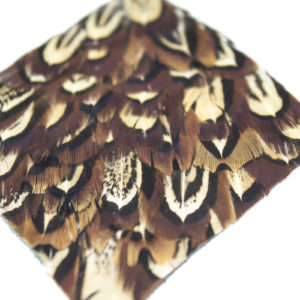 Brown Diamond Pheasant Feather Earrings